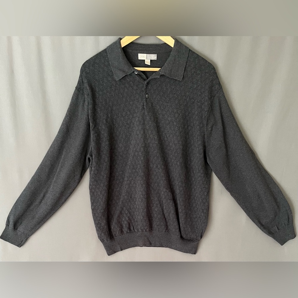 JOE Joseph Abboud Men's L Charcoal Preppy Pullover Sweater